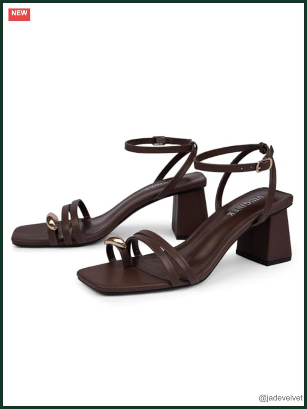 Square Open Toe 2.75-in Block Chunky Heels Strappy Sandals Ankle Strap Thong - Picture 4 of 6